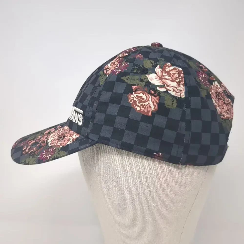 Vans Black & Gray Checkerboard Floral Baseball Cap